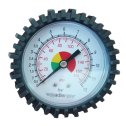 Manometer pre hustiče pneumatík 0-12 bar 63 mm zadný vstup 1/4" - ochranný gumový návlek