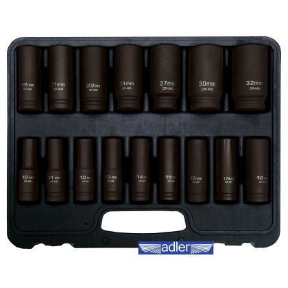 Nadstavce 6-hranné rázové CrMo 10 - 32mm dĺžka 78mm 1/2" ADLER