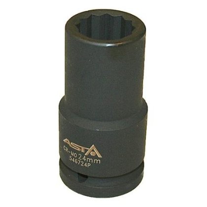 Nadstavec 12-hranný rázový  24mm  3/4"  CrMo, L 90 mm ASTA