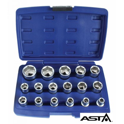 Sada nadstavcových kľúčov 10 - 32mm 1/2"  6-hran   ANTI-SLIP   ASTA