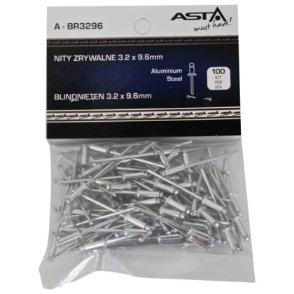 Slepé hliníkové nity 3,2 x 9,6mm 100 ks ASTA