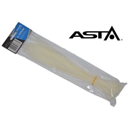Viazacie sťahovacie pásky 5x250 mm 50 ks biele ASTA