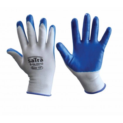 Pracovné ochranné rukavice veľkosť 10 - polomáčané nitril  SATRA