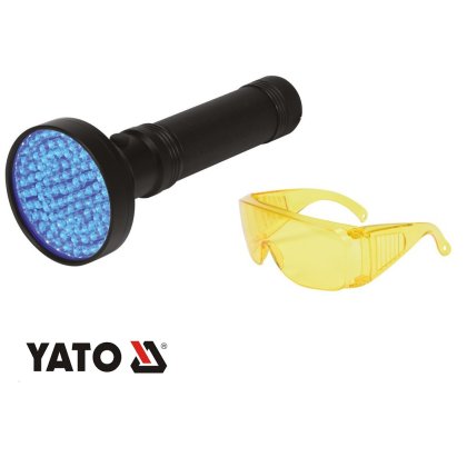 Lampa UV LED na diagnostiku klimatizačných zariadení + okuliare YATO