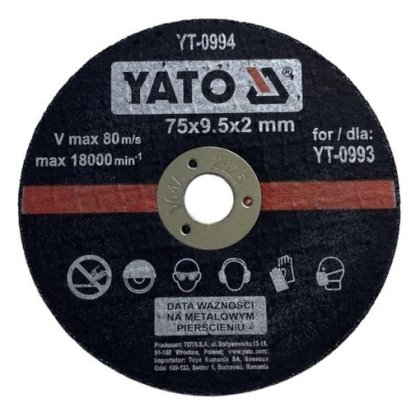 Rezný kotúč plochý 75/2mm na rezanie kovu YATO