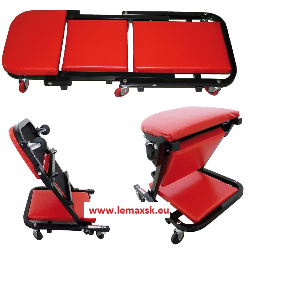 Montážne pracovné pojazdné ležadlo - stolička  KOMBI