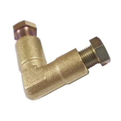 Spojka palivovej trubky 8mm,  2 x M12x1, zalomená 90°  mosadz