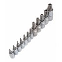 Nadstavce TORX 5-hranné s otvorom TS8 - TS60  1/4", 3/8", 1/2" - sada 12 ks