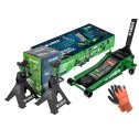Hydraulický zdvihák 3t  85 - 430mm  + podstavce 2 ks "kobylky" WUBER