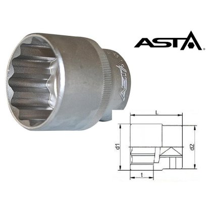 Nadstavec 1/2" 12-hranný 19mm CrV L38mm ASTA