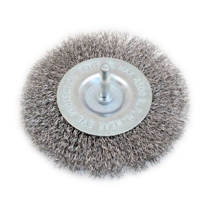 Brúsna kotúčová stopková drôtená kefa - oceľ 100x6mm